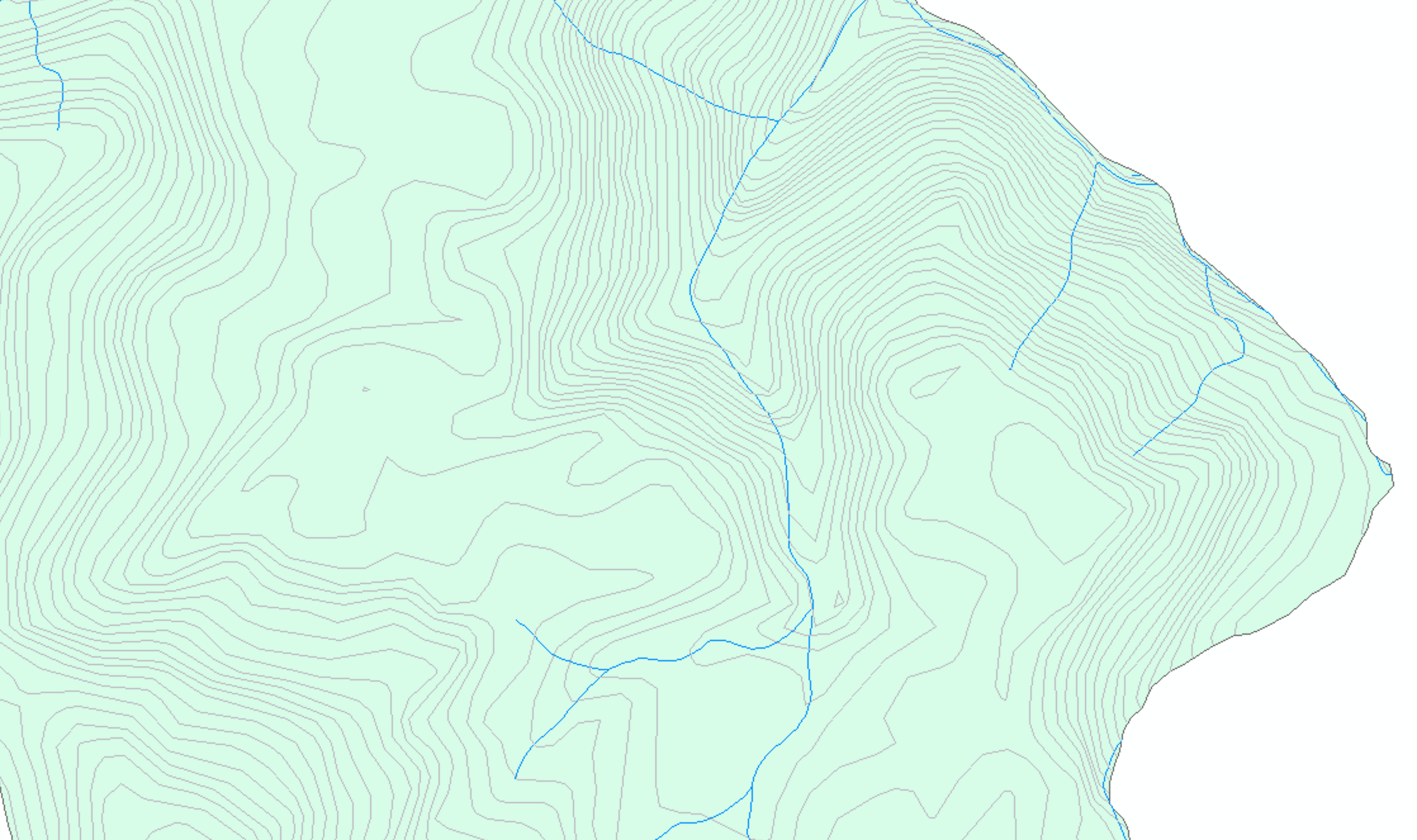 The Basemap with layers of block, stream & contour